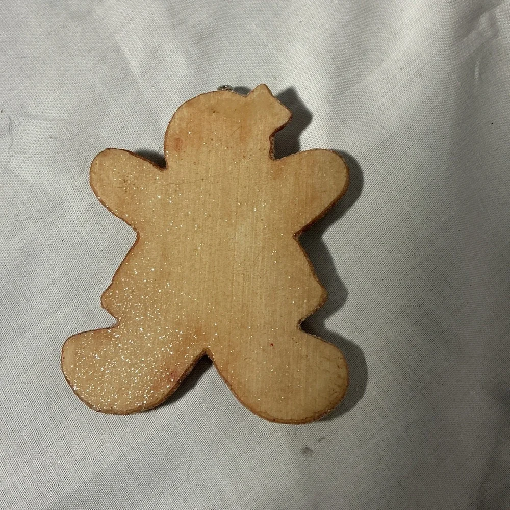 Vintage 1997-2003 Y2K Gingerbread Girl With Cookies Recipe Christmas Ornament